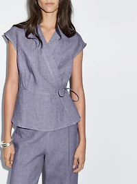 100% linen crossover waistcoat