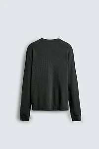 BASIC WAFFLE KNIT T-SHIRT