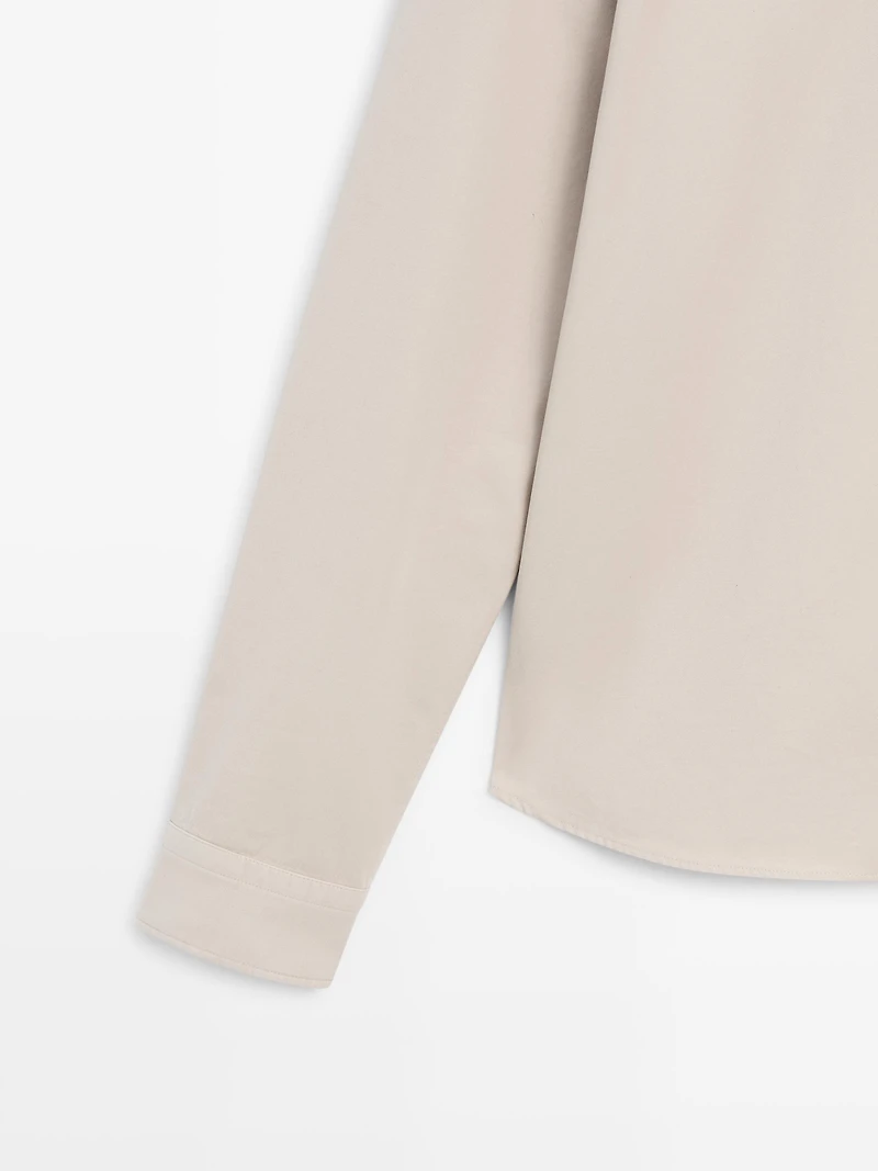 Cotton overshirt with pocket details