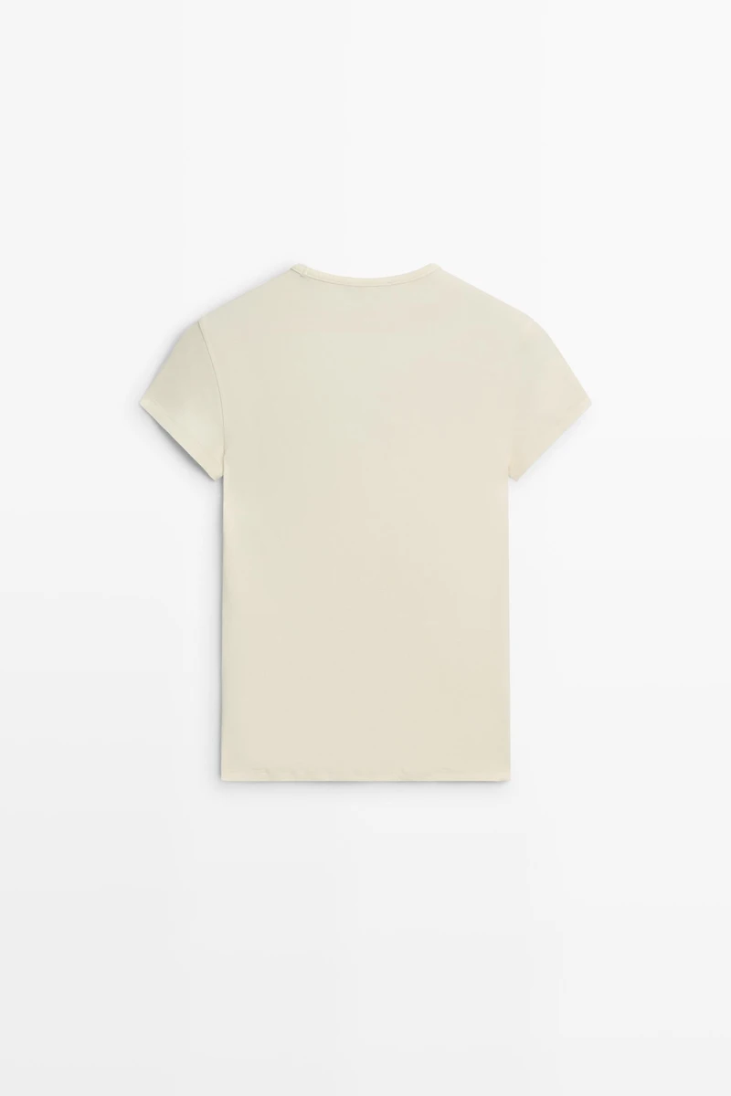 Short sleeve cotton blend T-shirt