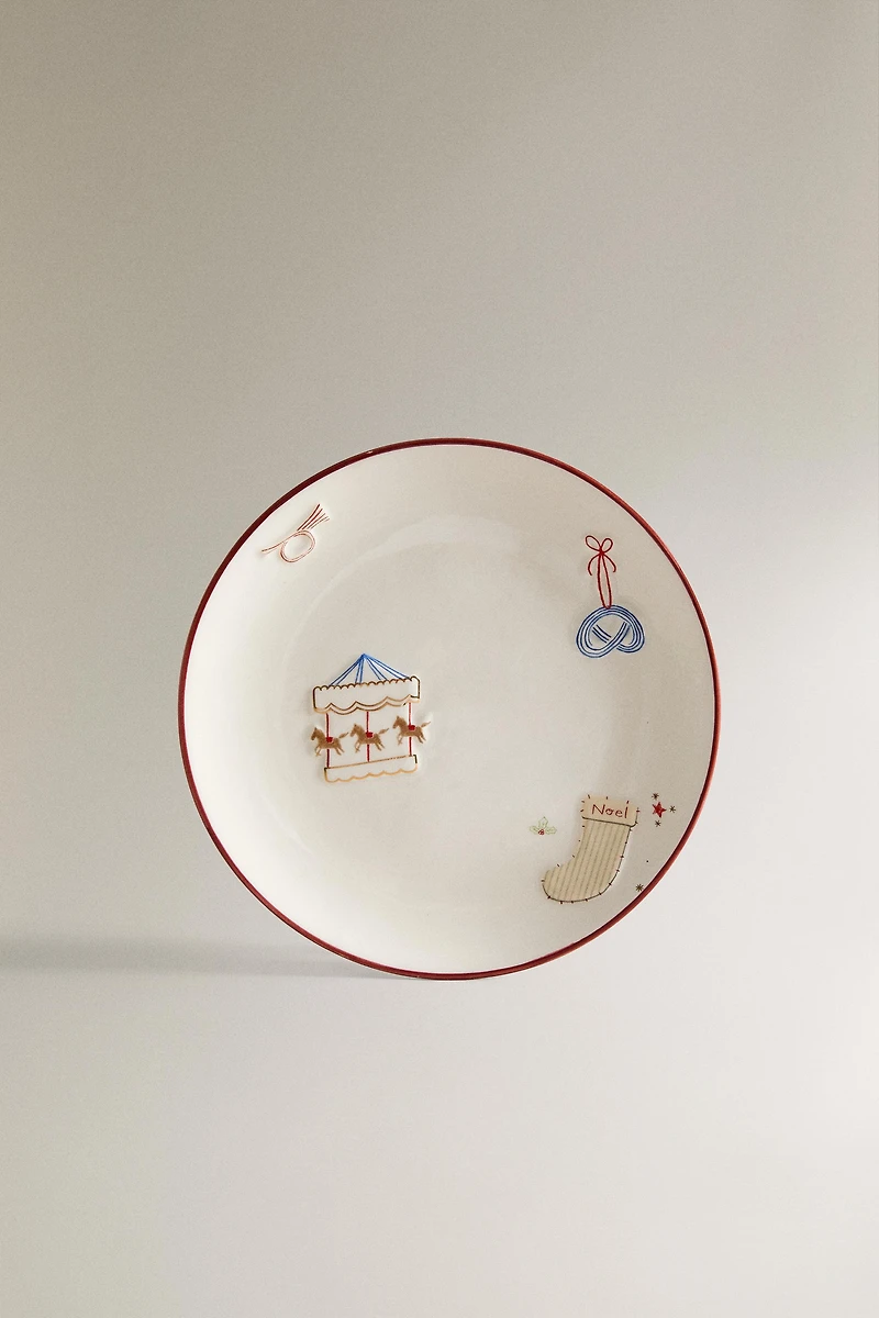 CHILDREN'S STONEWARE CHRISTMAS PLATE