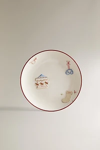 CHILDREN'S STONEWARE CHRISTMAS PLATE