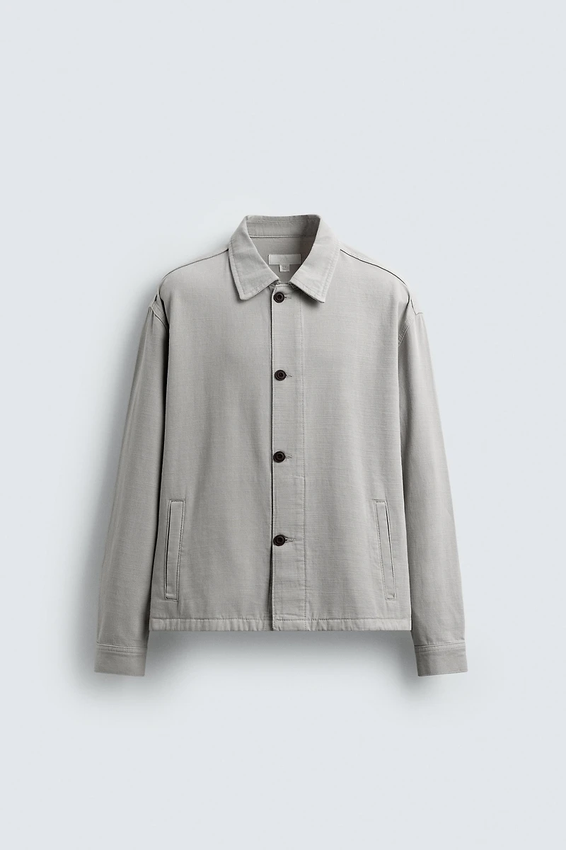 HERRINGBONE BOXY FIT OVERSHIRT