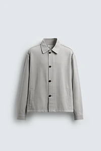 HERRINGBONE BOXY FIT OVERSHIRT