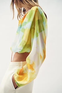 PRINTED CROPPED BLOUSE