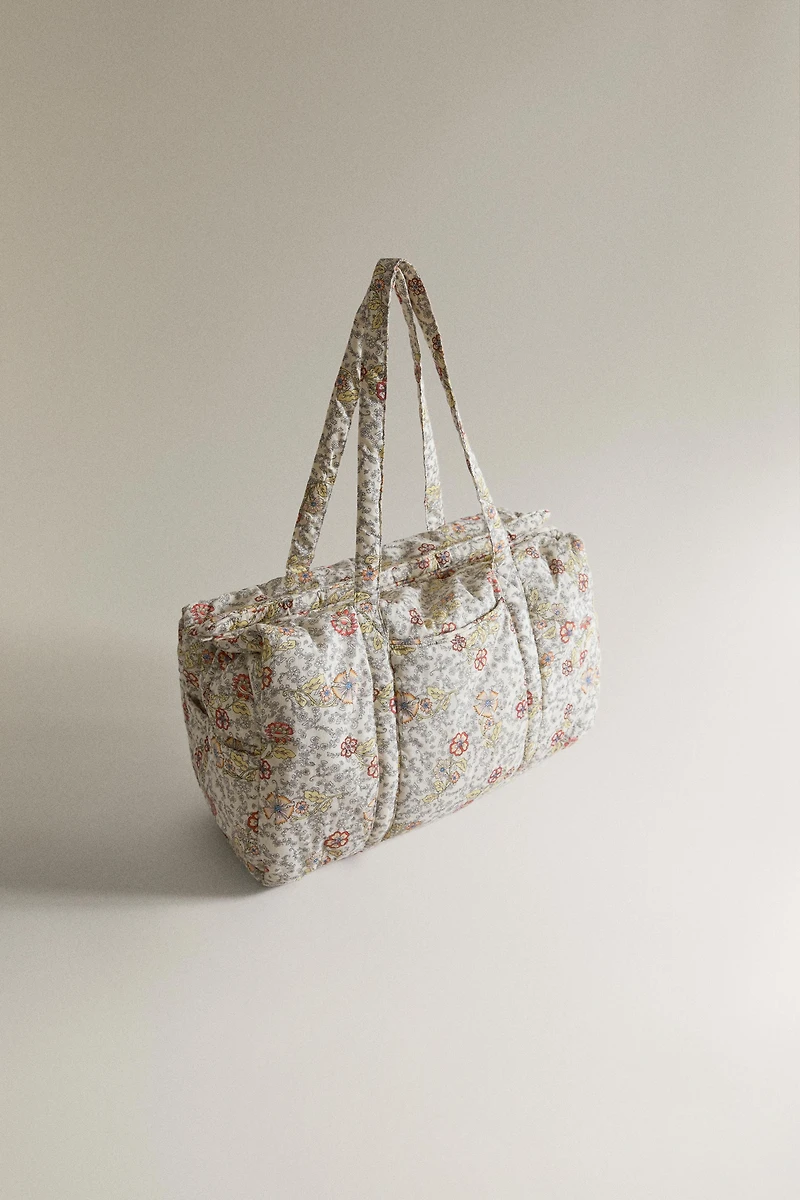 FLORAL COTTON DIAPER BAG