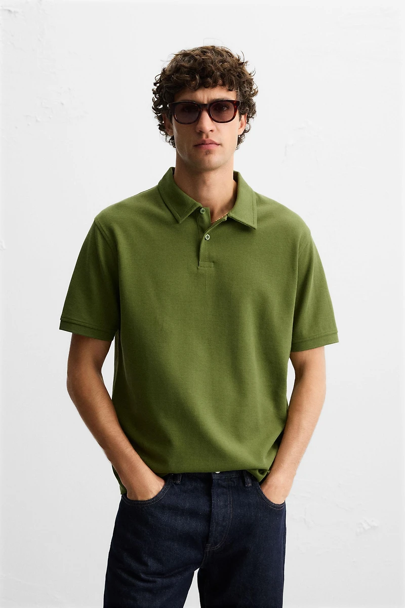 BASIC TEXTURED POLO SHIRT