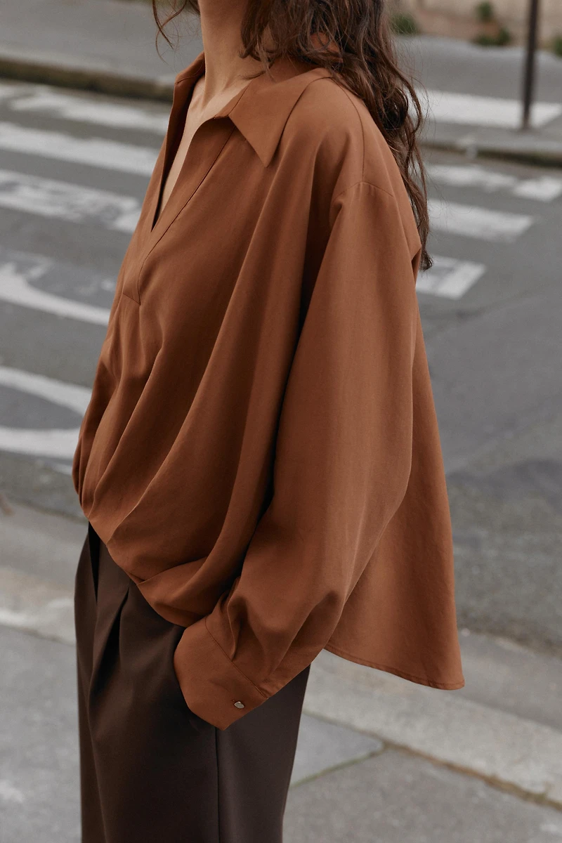 BALLOON HEM SHIRT