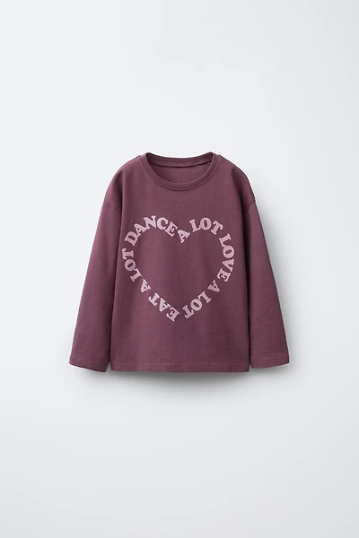 SPARKLY TEXT PRINT T-SHIRT