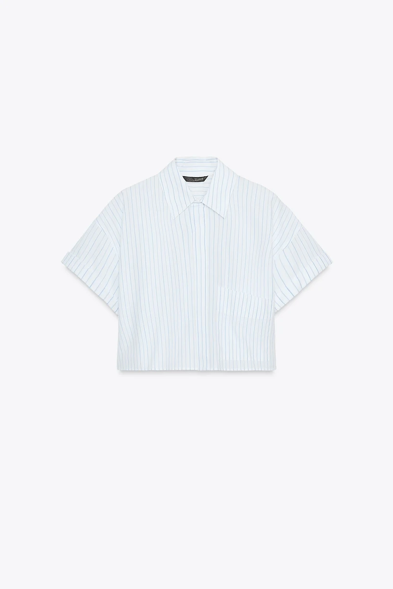 POPLIN CROP SHIRT