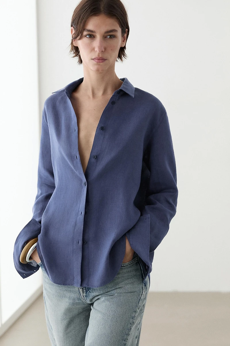 Flowing 100% linen shirt