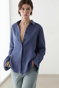 Flowing 100% linen shirt