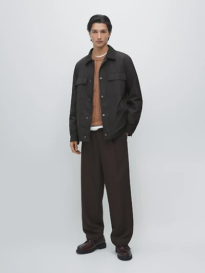 Water-repellent overshirt with pockets