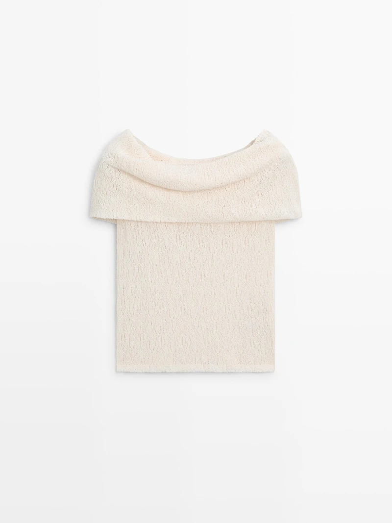 Textured off-the-shoulder top