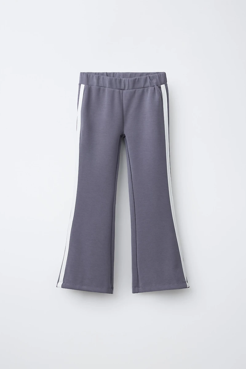 FLARE PANTS WITH CONTRAST STRIPES AND MODAL