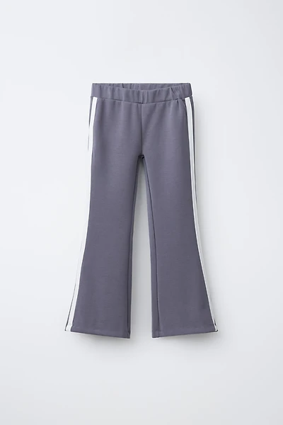 FLARE PANTS WITH CONTRAST STRIPES AND MODAL