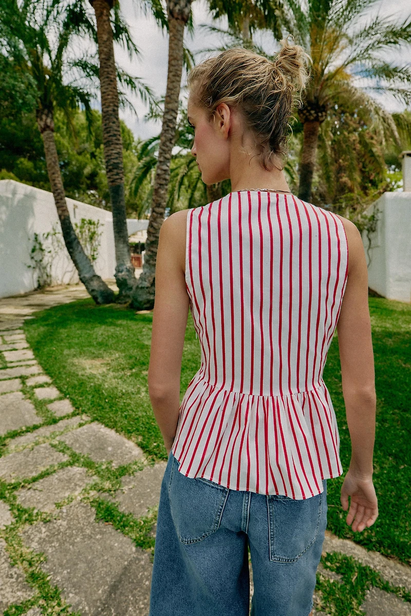STRIPED FIREMAN CLASP TOP