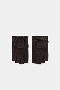 100% SUEDE FINGERLESS GLOVES