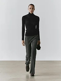 Semi-sheer long sleeve T-shirt