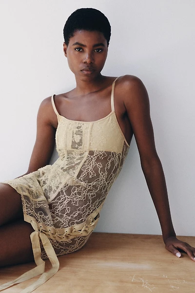 LACE CORSET DRESS WITH TIE