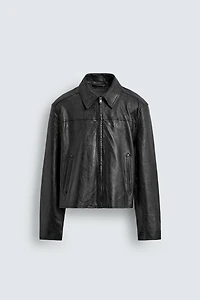 CROPPED NAPA LEATHER JACKET