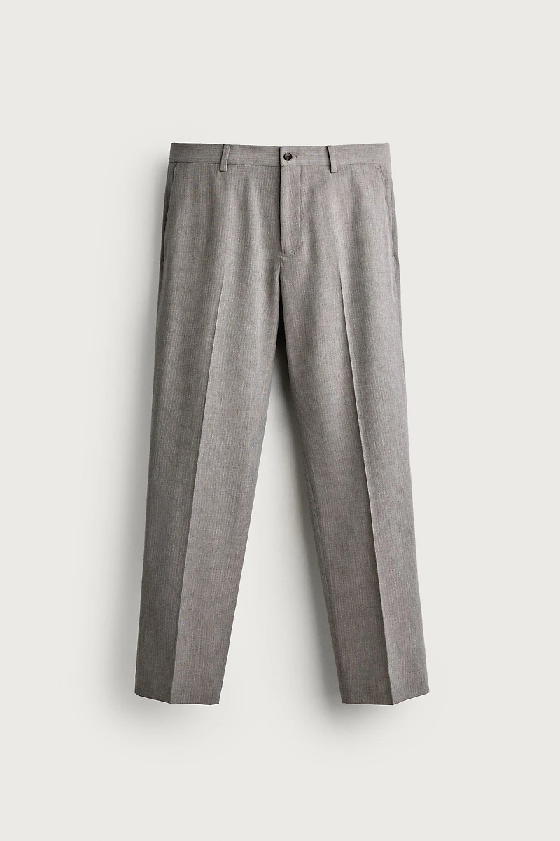 STRIPED REGULAR FIT SUIT PANTS