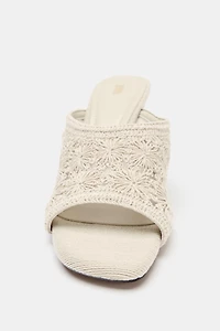 CROCHET WEDGE SANDALS