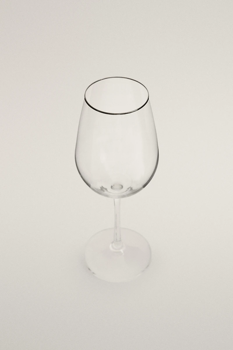 CRYSTALLINE GLASS WITH SILVER RIM