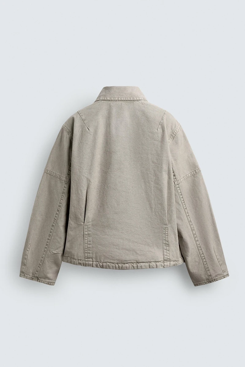 BLOUSON COUPE BOXY EFFET DÉLAVÉ