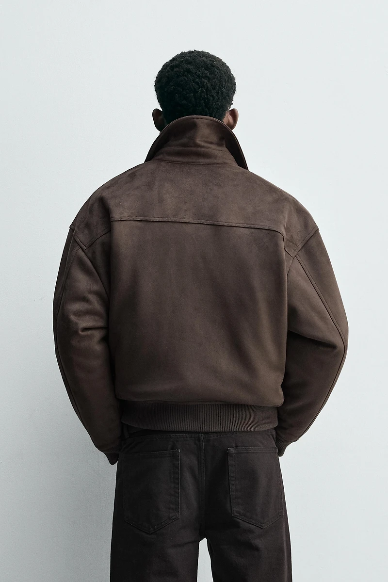BLOUSON MATELASSÉ EFFET DAIM