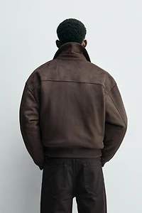 BLOUSON MATELASSÉ EFFET DAIM