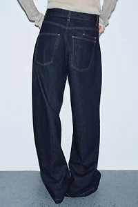 JEAN ZW COLLECTION JAMBE LARGE TAILLE HAUTE AVEC CEINTURE