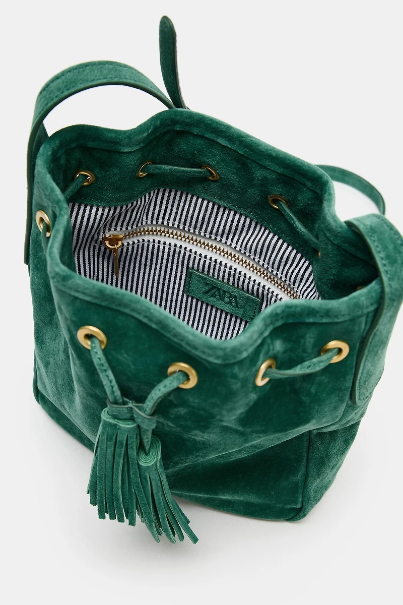MINI GATHERED LEATHER CROSSBODY BAG
