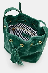 MINI GATHERED LEATHER CROSSBODY BAG