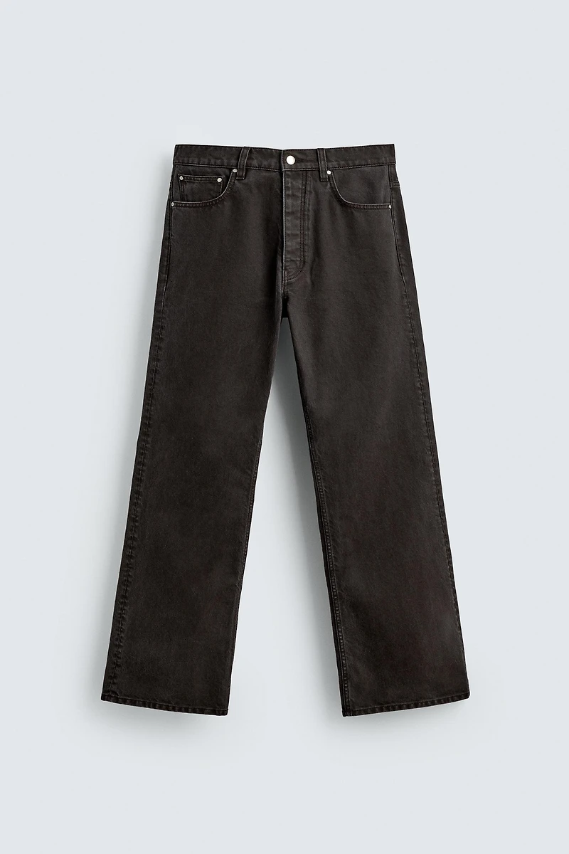 WAXED FLARE FIT JEANS