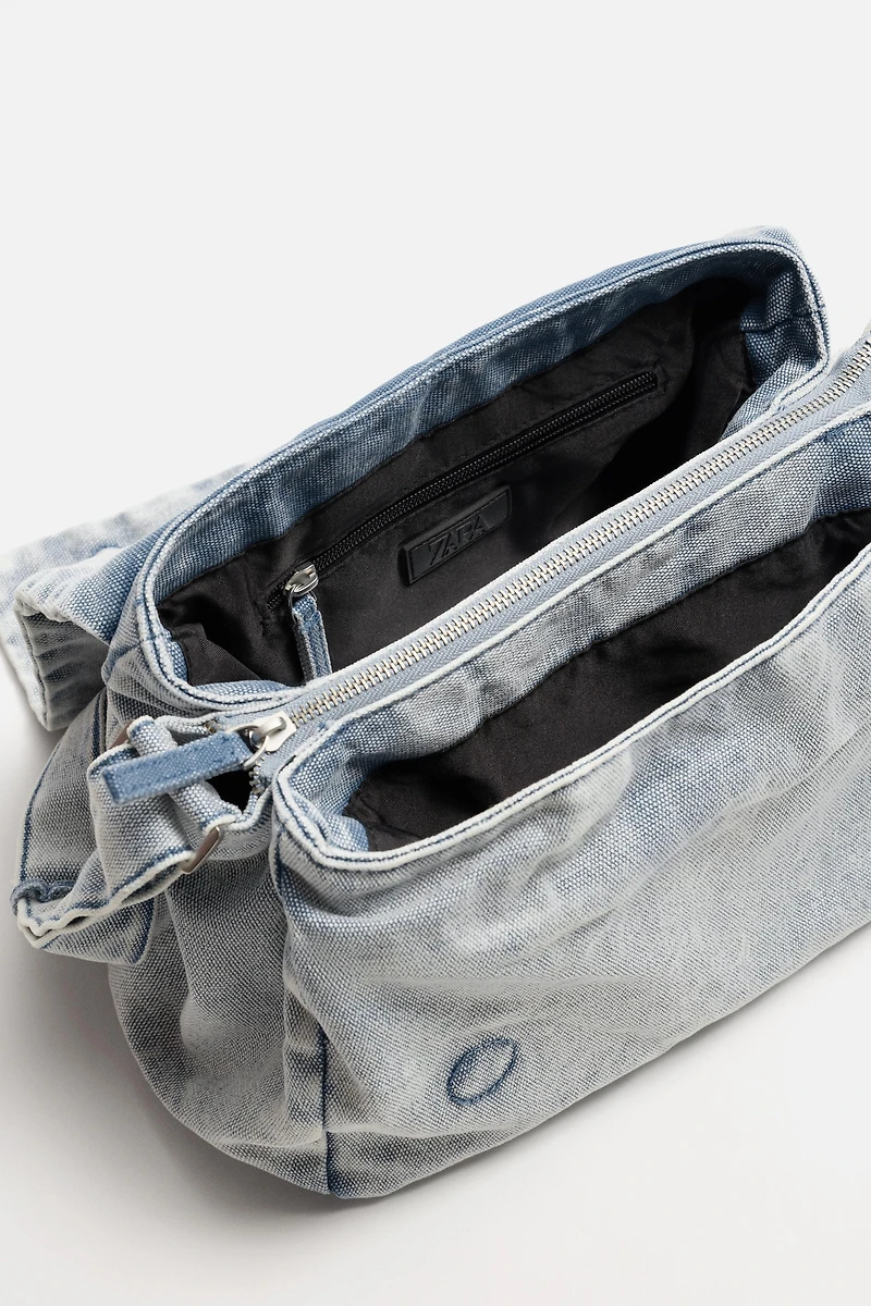 SAC BANDOULIÈRE EN DENIM À EFFET DÉLAVÉ
