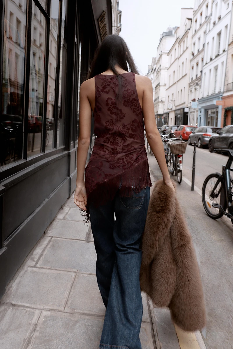 ASYMMETRIC FRINGED BURN-OUT TOP