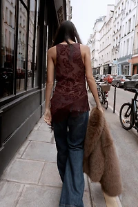 ASYMMETRIC FRINGED BURN-OUT TOP