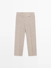 Pantalon capri en lin mélangé