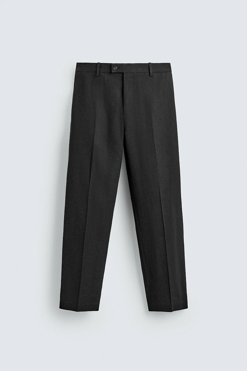 PANTALON DE COSTUME EN VISCOSE ET CHANVRE