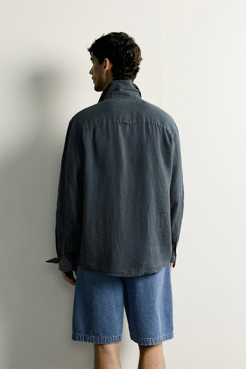100% LINEN RELAXED FIT SHIRT