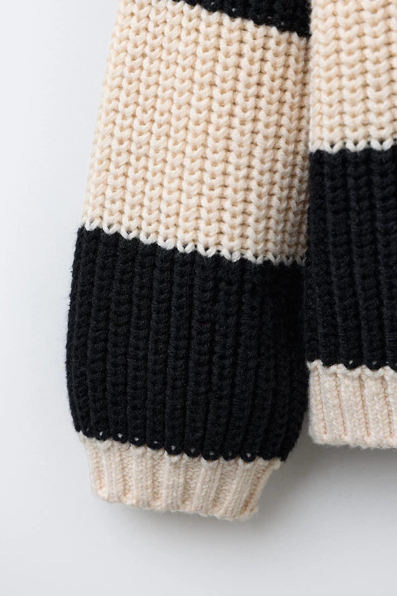 PULL EN MAILLE RAYURES CŒUR