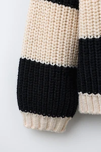 PULL EN MAILLE RAYURES CŒUR