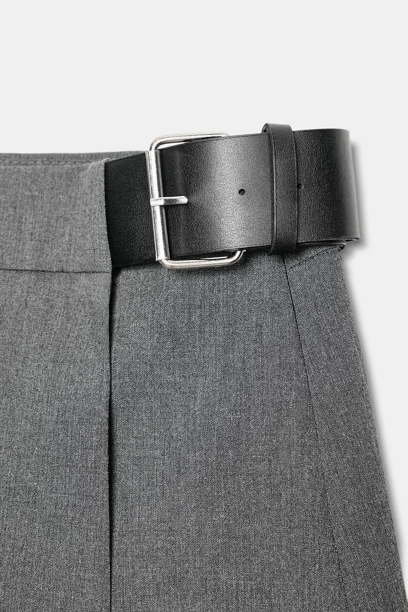 JUPE-CULOTTE PLIS PLATS CEINTURE