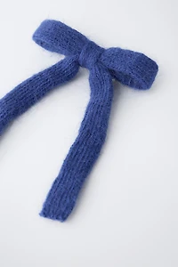 KNIT BOW SNAP CLIP