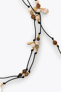 MULTI-WAY CORD BEADED CHARM NECKLACE