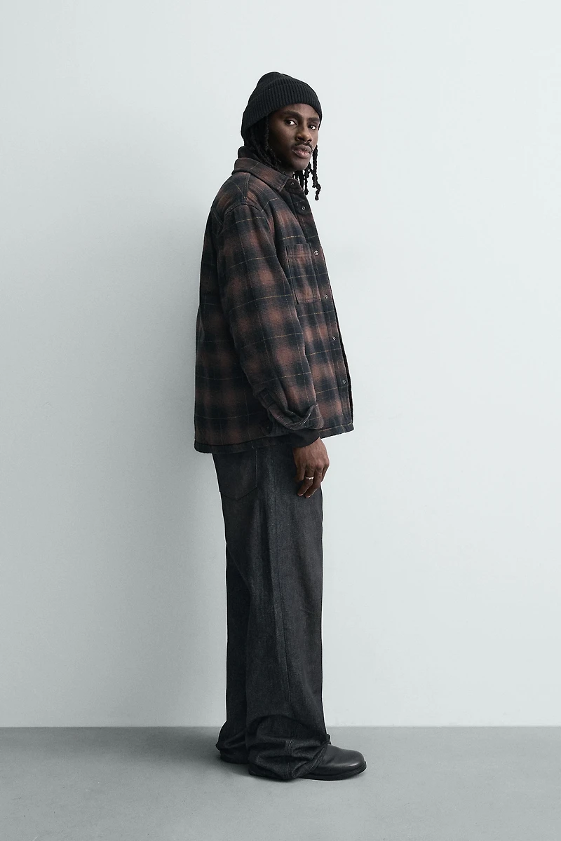PLAID PADDED OVERSHIRT