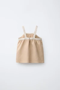 100% LINEN CROCHET TOP