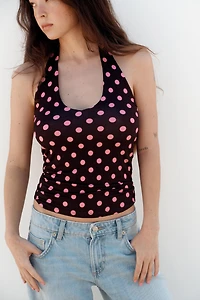 POLKA DOT HALTER TOP