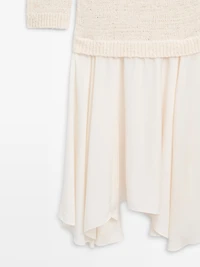 Combined asymmetric midi dress